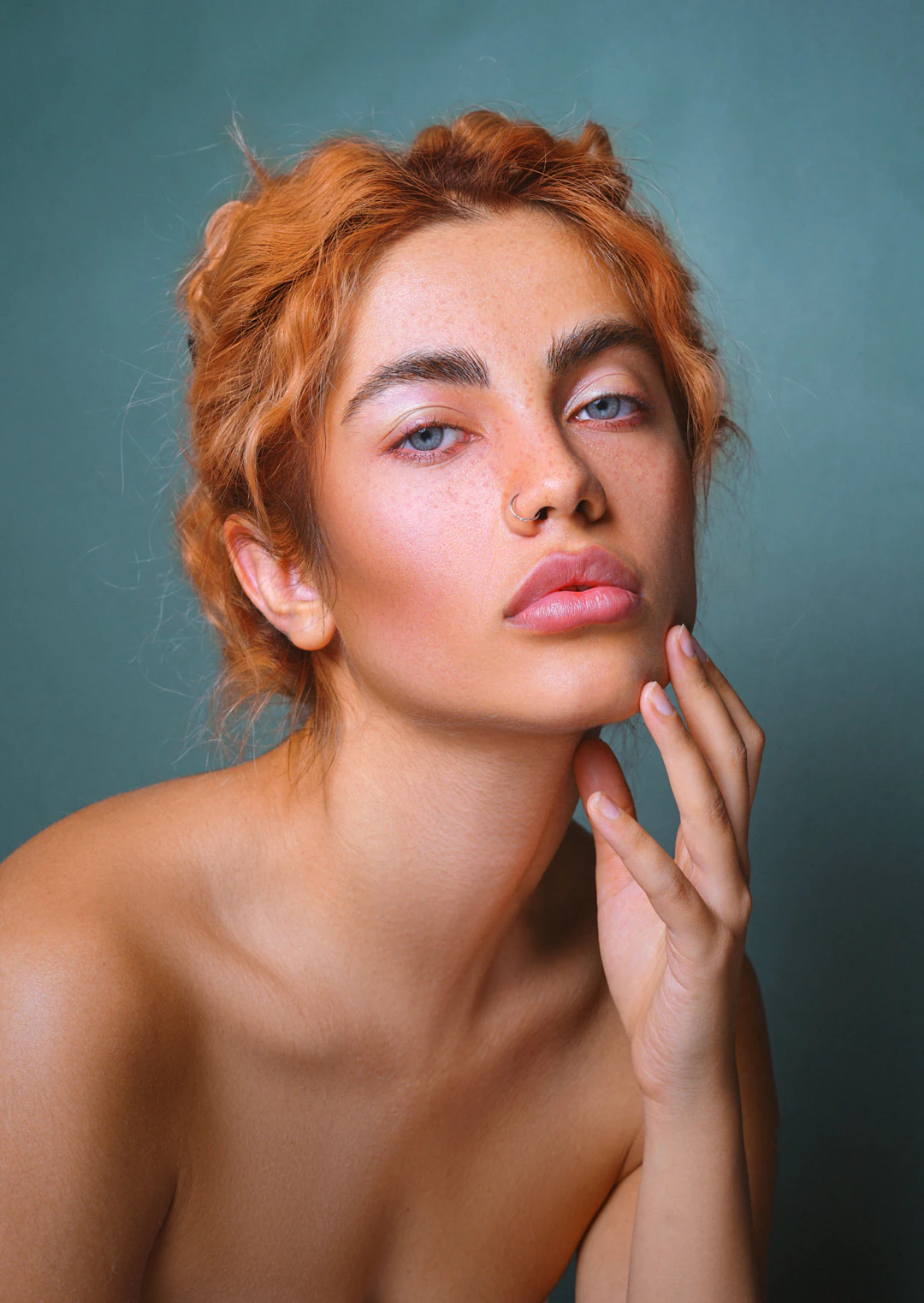Close-up of glowing, healthy skin — dewy K-beauty aesthetic